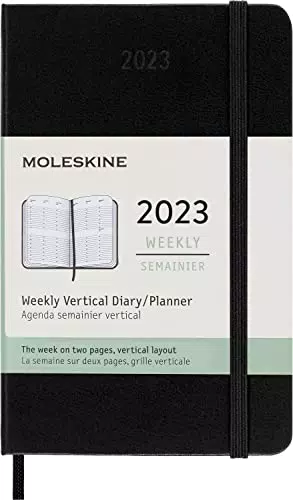 Moleskine Agenda Settimanale 2023, Agenda Settimanale 12-Mesi con Layout Verticale