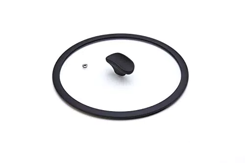 Moneta Coperchio Vetro, Bordo Silicone, Vetro, Trasparente, 24 cm
