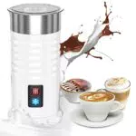 Montalatte Elettrico Automatico 400W 240ml Montalatte Multifunzione 3 in 1 Schiuma Latte Elettrico in Acciaio Inox con Rivestimento Antiaderente per Macchiato Caffè Cappuccino