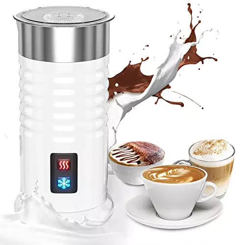 Montalatte Elettrico Automatico 400W 240ml Montalatte Multifunzione 3 in 1 Schiuma Latte Elettrico in Acciaio Inox con Rivestimento Antiaderente per Macchiato Caffè Cappuccino