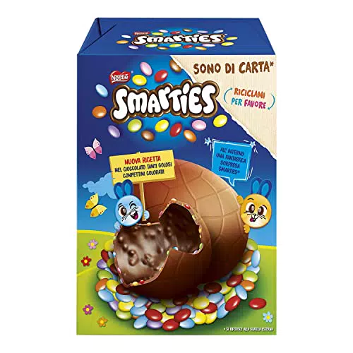 NESTLÉ SMARTIES Uovo di Pasqua Cioccolato al Latte e MINI SMARTIES con Sorpresa 250g