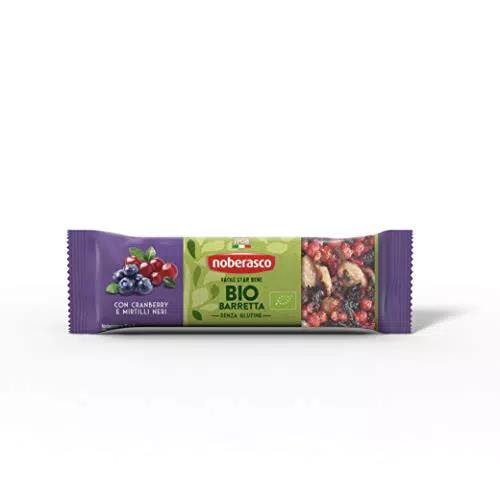 Noberasco Bio Barretta con Cranberry e Mirtilli Neri 30G - Barretta con frutta essiccata