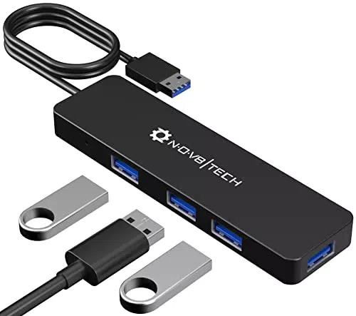 NOV8Tech Hub USB 3.0 a 4 porte con cavo esteso da 0