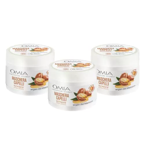 Omia, Maschera Capelli Eco Bio con Olio di Argan del Marocco per Capelli Secchi