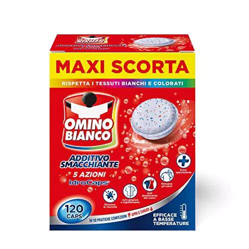 Omino Bianco Additivo Lavatrice 5in1 Idrocaps, 120pz