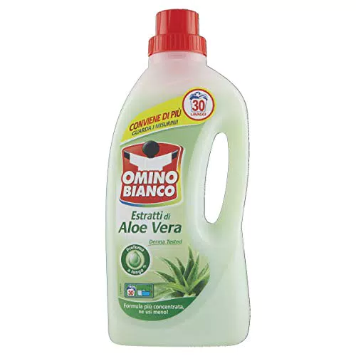 Omino Bianco - Detersivo Lavatrice Liquido, Fresco Profumo con Essenza di Aloe Vera, 30 Lavaggi
