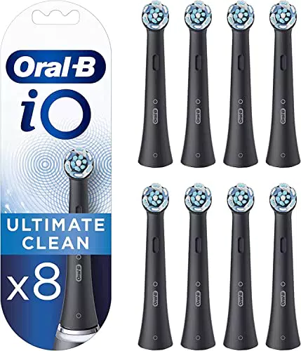 Oral-B iO Testine Di Ricambio Ultimate Clean Nere, Confezione Da 8 Pezzi
