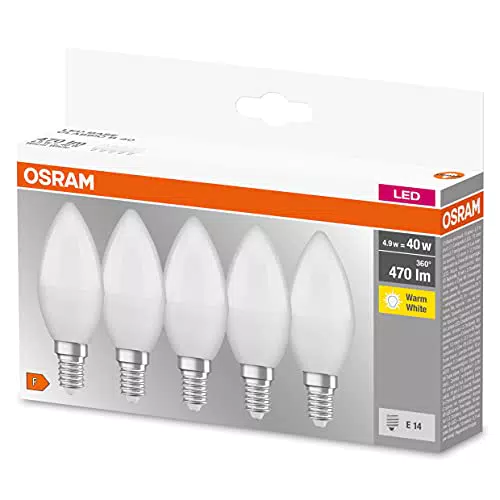 OSRAM LED BASE Classic B40, lampade LED a filamento smerigliato in vetro per base E14