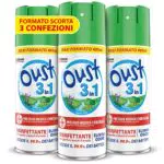 Oust 3 in 1 Spray Elimina Odori Disinfettante per Tessuti d'Arredo e Superfici