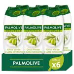 Palmolive Bagnoschiuma Naturals Oliva Verde e Latte Idratante 6 x 500 ml I Lascia la Pelle Morbida ed Idratata I Gel doccia dermatologicamente testato