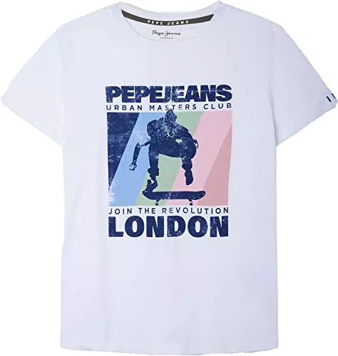 Pepe Jeans Callen T-Shirt, Bambini e ragazzi, Bianco