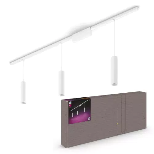 Philips Hue White and Color Ambiance, Perifo, Kit con 3 Lampade a Sospensione, 17W, Bianco