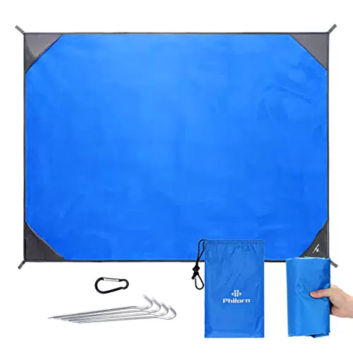 PHILORN Grande Coperta da Picnic Tasca con 4 Picchetti Impermeabile Ultraleggero
