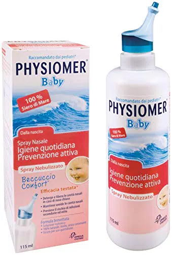 Physiomer Baby Spray Nebulizzato Soluzione isotonica con Acqua di Mare per il Naso Chiuso dei Neonati e Bambini