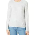 PIECES Pcjuliana LS O-Neck Knit Noos BC Maglione, Chiaro Grigio Melange