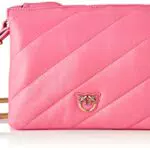 Pinko Twins Mini Maxi Quilt 1 CL She, Borsa Donna, P01Q_Fucsia-Antique Gold
