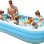 Piscina Gonfiabile, Piscina gonfiabile per adulti e bambini rettangolare, Piscina Fuori Terra con 3 Camera d'aria