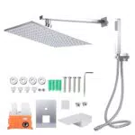 Pissente Kit soffione Doccia con doccetta, soffione Doccia a Parete con Luce a LED in Acciaio Inossidabile per Bagno Domestico