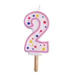 Candela a forma di numero 2 per torta di compleanno