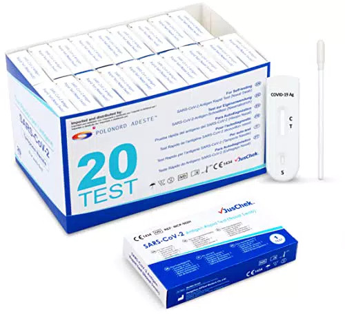 Polonord Adeste - COVID 19, Tamponi Rapidi Nasali, Confezione da 20 Kit di Test Inscatolati Singolarmente