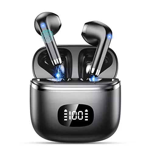 POMUIC Cuffie Bluetooth, Auricolari Bluetooth 5.3 Stereo HiFi con 2 HD Microfono