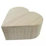 Scatola di Legno a Forma di Cuore con Cerniere e Coperchio apribile