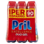 Pril Excellence Duo Gel Detersivo Lavastoviglie Gel con Limone, Formato da 3 Confezioni da 30 Lavaggi