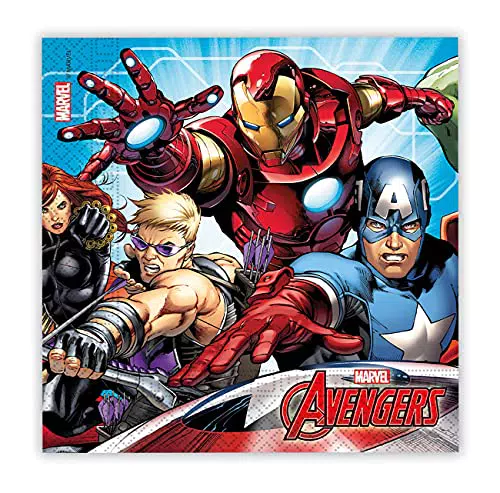 Procos- Tovagliolo 33 X 33 Cm Avengers Mighty, Multicolore