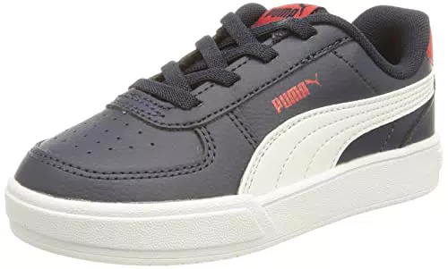 PUMA Caven PS, Scarpe da Ginnastica, Peacoat White-High Risk Red