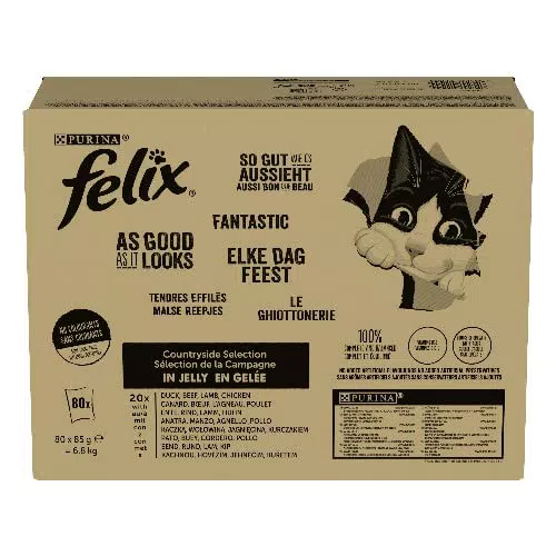 Purina Felix Le Ghiottonerie Cibo Umido per Gatti con Manzo