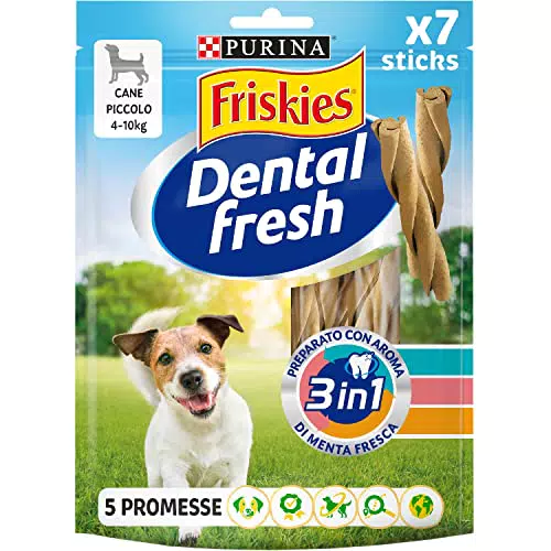 Purina Friskies Dental Fresh Snack Igiene Orale e Dentale, 6 Confezioni da 110 g