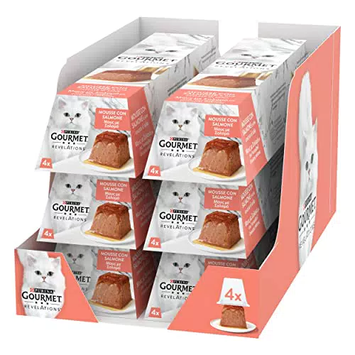 Purina Gourmet Revelations Cibo Umido per Gatti con Salmone - 24 Confezioni da 57 g