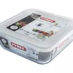 PYREX Cook&Freeze Contenitore Quadrato con Coperchio, 2 Litri in vetro borosilicato