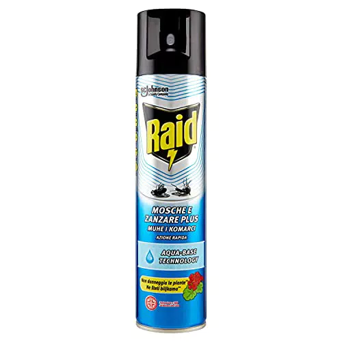 Raid Mosche e Zanzare Plus Spray Insetticida, Antizanzare e Antimosche