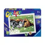 Ravensburger - CreArt, Cane e Gatto Dolce Sonno, Gioco Creativo per Bambini