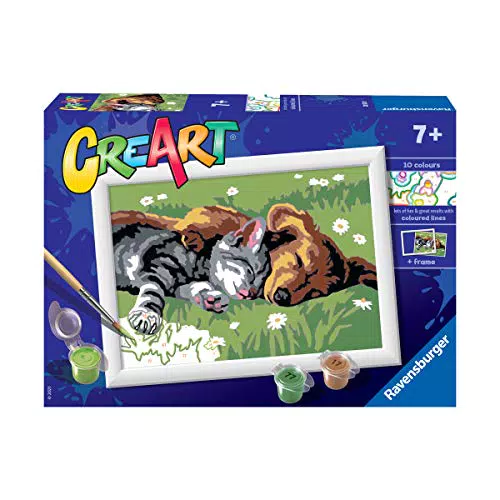 Ravensburger - CreArt, Cane e Gatto Dolce Sonno, Gioco Creativo per Bambini