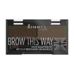Rimmel London Kit Sopracciglia Brow This Way - Sopracciglia Perfette in 3 Step - Dark Brown - 17.2 g
