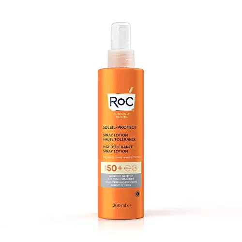 RoC - Soleil-Protect Lozione Spray Alta Tolleranza SPF 50 - Crema Solare Non Grassa - Alta Protezione - Ipoallergenica - Resistente all'Acqua - 200 ml