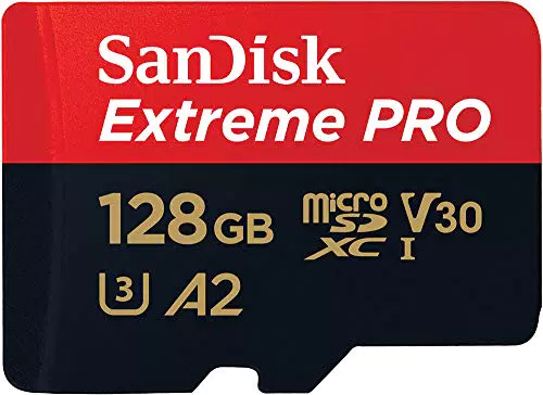 SanDisk 128GB Extreme PRO scheda microSDXC + adattatore SD + RescuePro Deluxe fino a 200 MB/s con prestazioni app A2 UHS-I Class 10 U3 V30