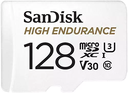 SanDisk 128GB High Endurance microSDXC card for IP cams & dash cams + SD adapter up to 10