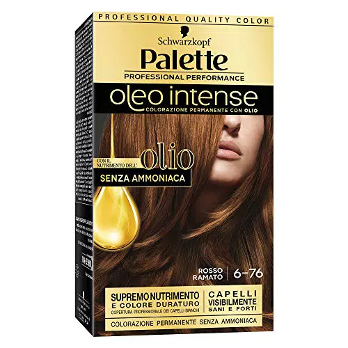 Schwarzkopf, Palette Oleo Intense, Colorazione Permanente con Olio, Tonalità 6-76 Rosso Ramato