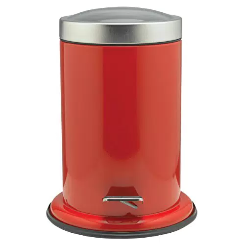 Sealskin Acero Pattumiera a Pedale, Acciaio Inox, Rosso