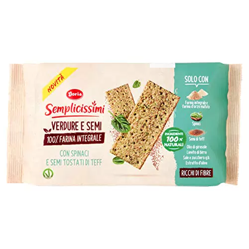 Semplicissimi Doria Crackers Spinaci e Semi di Teff Tostati - 280g