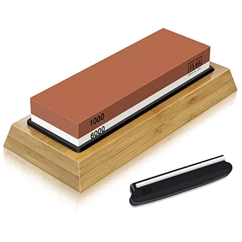 SHAN ZU Pietra per Affilare 2-in-1 con Stand Silicone Antiscivolo