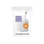 simplehuman, sacchetti su misura codice H, bianchi, confezione da 20