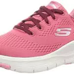 Skechers Arch, Scarpa da ginnastica da Donna, Rose Mesh Burgundy Trim