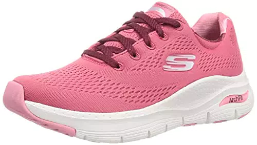 Skechers Arch, Scarpa da ginnastica da Donna, Rose Mesh Burgundy Trim
