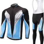 SKYSPER Set Abbigliamento da Ciclismo Completo Ciclismo Uomo Professionale Maglia Maniche Lunghe+Pantaloni Lunghi con 3D Cuscino per Ciclismo MTB Bicicletta Bici da Corsa