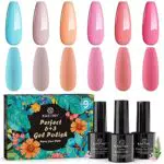 Kastiny - Smalto Semipermanente 9PCS Nude Azzurro Rosa Gel Unghie