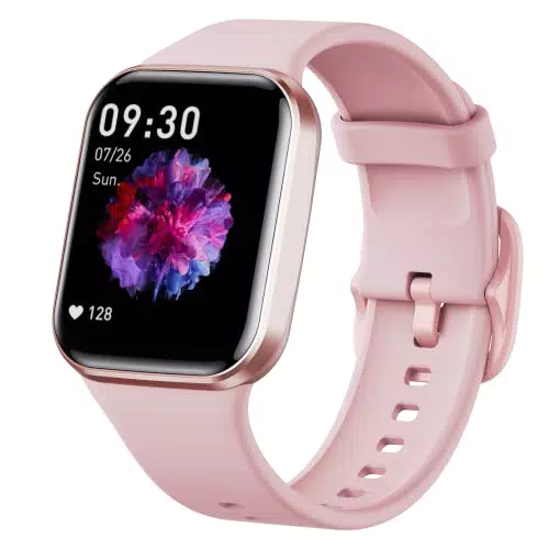 Smartwatch Uomo Donna 2023, 1, 69'' Schermo Curvo Orologio Fitness Cardiofrequenzimetro da polso, rosa
